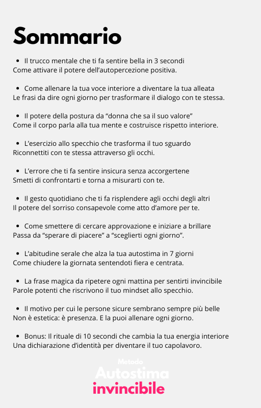 Metodo Autostima Invincibile