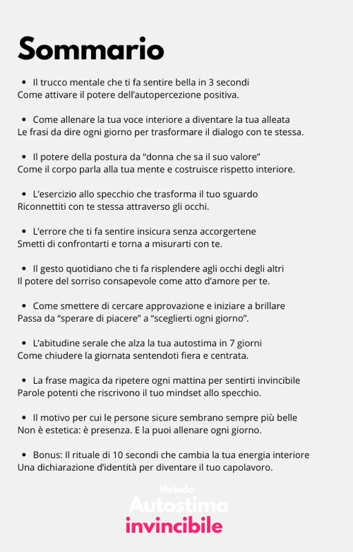 Metodo Autostima Invincibile