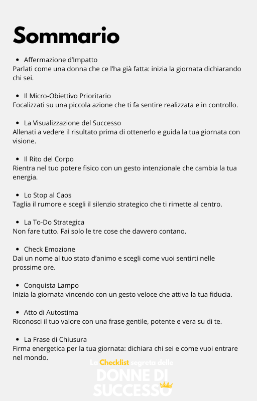 La Checklist segreta delle donne di successo