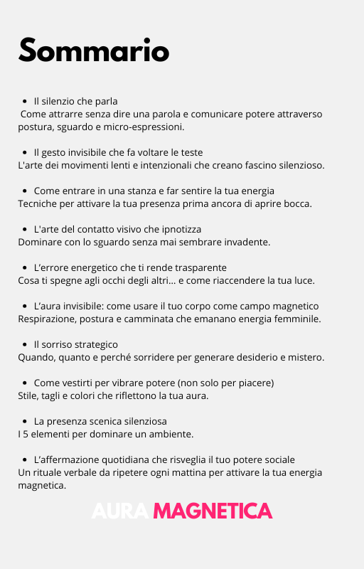 Aura Magnetica - Fatti notare senza dire 1 sola Parola
